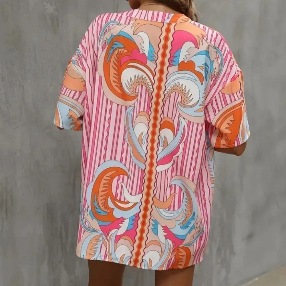Bohemian striped two-piece set size Small